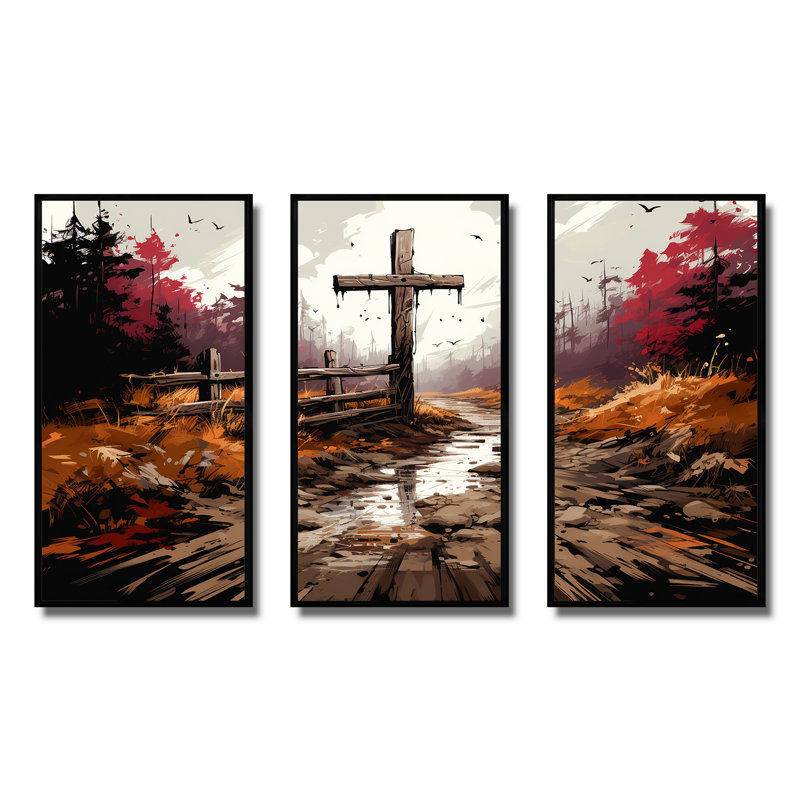 «Christian Serenity», art mural mural, H 28 po x l 36 po x P 1 po, Cadre flottant noir