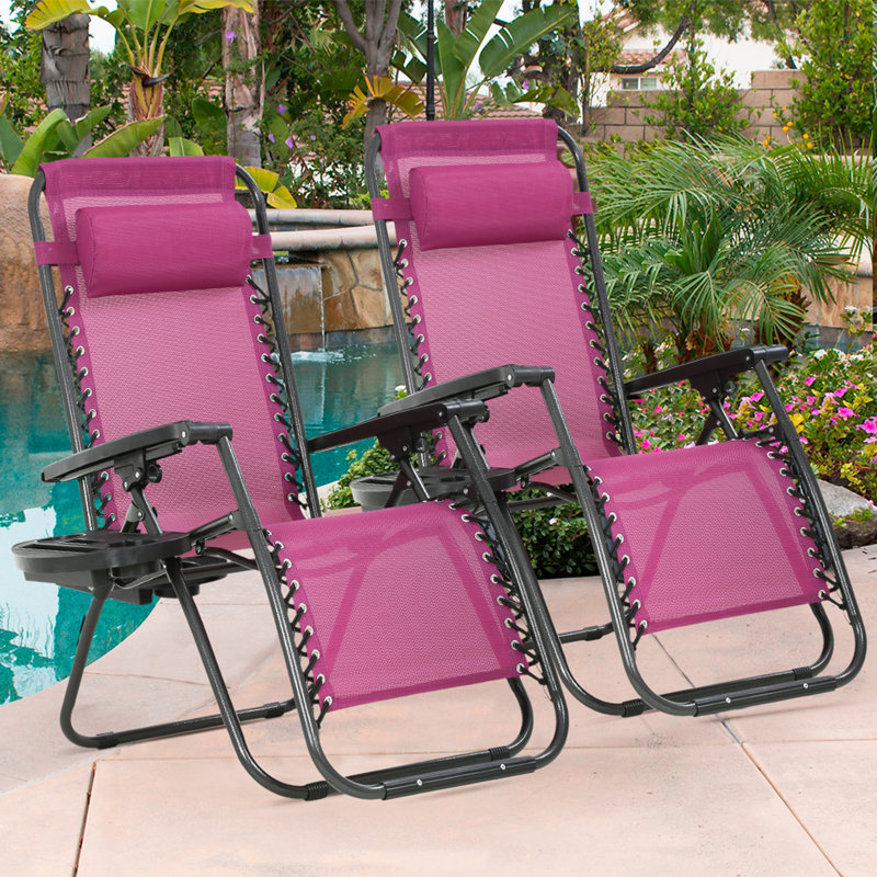 Chaise inclinable zéro gravité avec coussin Maxine, Rouge