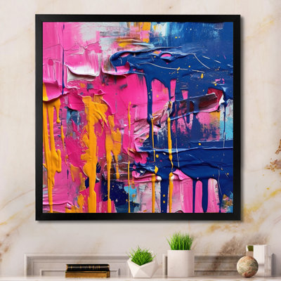 Pink and Blue Explosions Of Color - Abstract Canvas Wall Decor