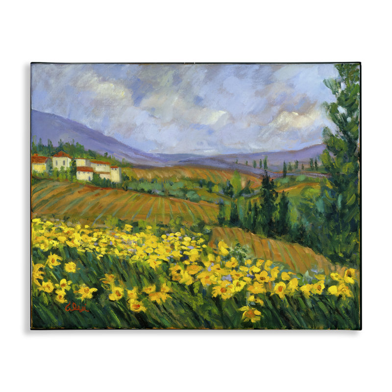"Daffodil Field" par Farm, art mural sur toile par Alexi Fine, H 16 po x l 20 po