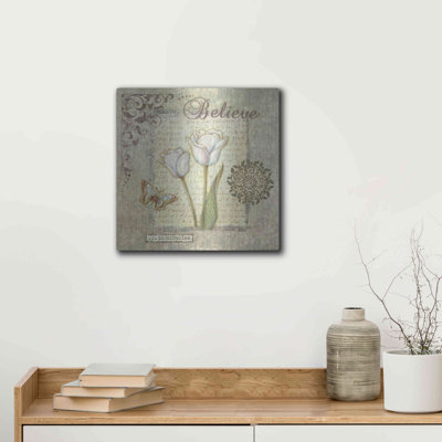 Luxe Metal Art 'Word 3 Believe' By Viv Eisner, Met " Word 3 Believe " by Viv Eisner