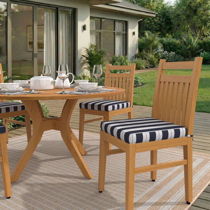 Sunbrella Indoor/Outdoor Dining Chair Cushion, 16" W x 16" D, Sunbrella® Relate Harbor