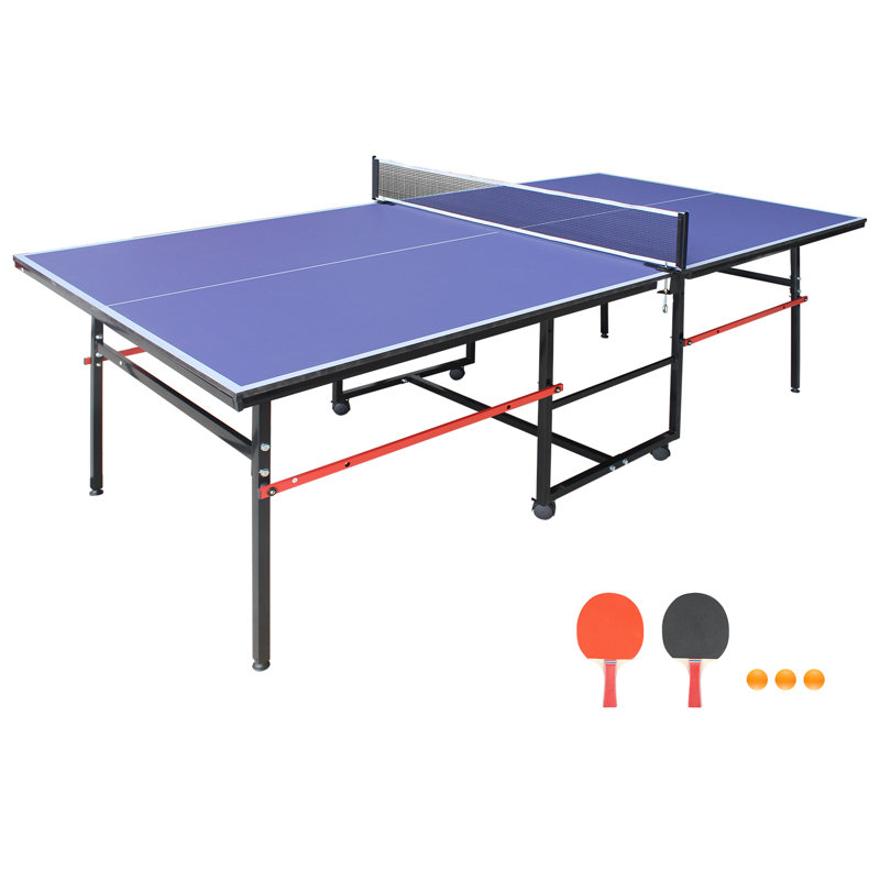 Ensemble de table de ping-pong pliable et portable de 8 pieds pour les jeux d'intérieur et d'extérieur