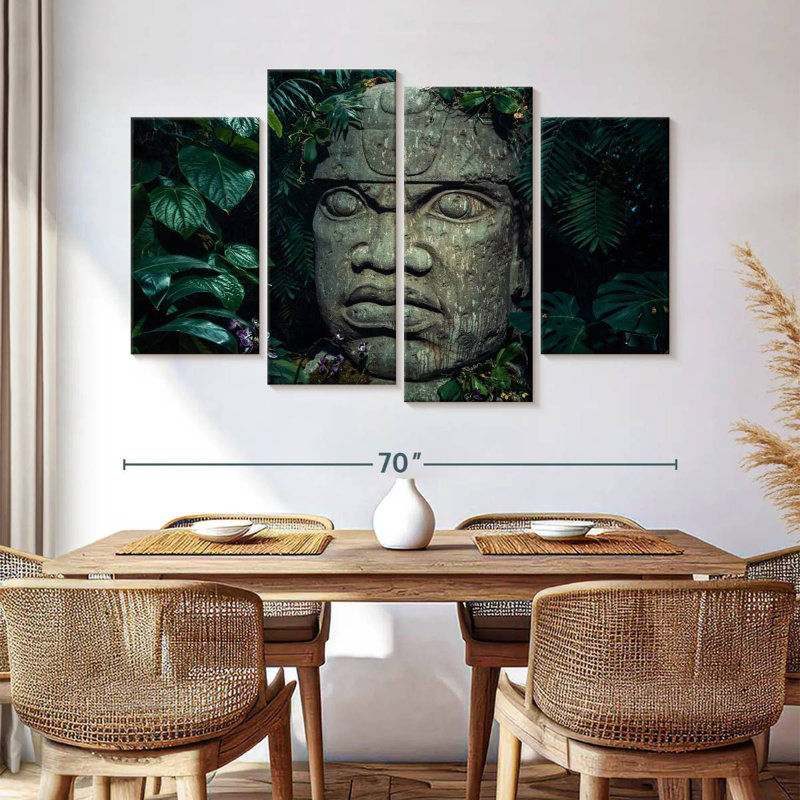 Leisha Mayan Olmec Head, 42" H x 68" W
