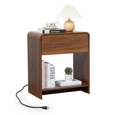 End Table With Storage And Charging Station