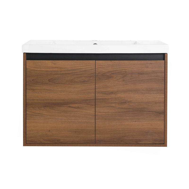 Ensemble de meuble-lavabo brun avec lavabo en résine 30 po et 2 portes, 30"