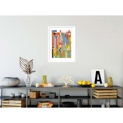 Panneau de verre Saguaro par Frank Lloyd Wright - impression giclée encadrée