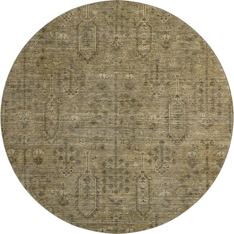 Premium Machine Washable Prisco Brown Rug, Round 8'