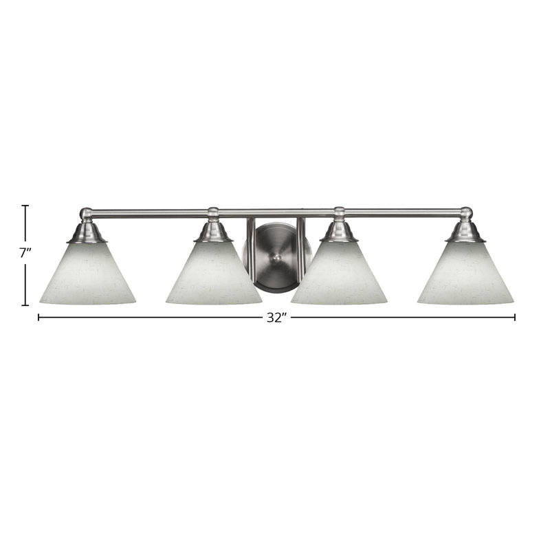 Barre d'éclairage de salle de bain 4 lumières Michell, Nickel brossé