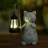 Erikas Solar Cat Garden Statue with Solar Lantern，Great Gifts for Grandma Mom Cat Lovers