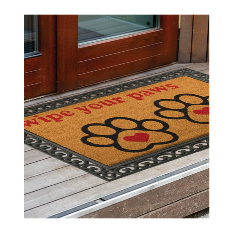 36x24 Natural Coir Fiber and PVC Non Slip Outdoor Doormat with Weather Resistant Textured Surface and Heavy Duty Backing