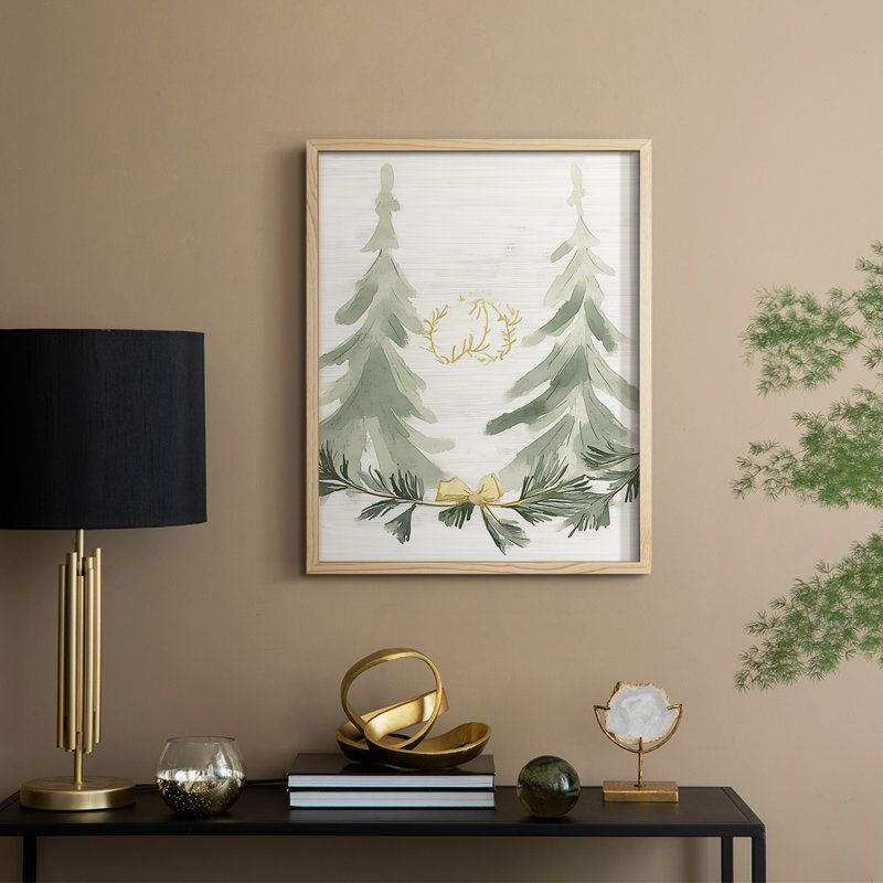«Christmas Holiday Art», reproduction encadrée Ccclxxii - bois massif, Naturel, H 11 po x l 9 po