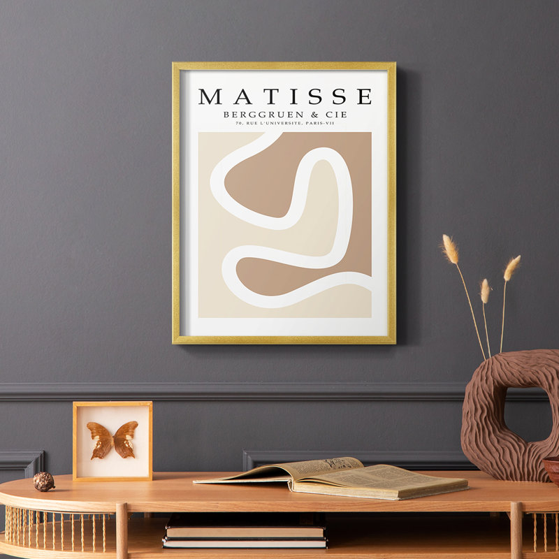 Matisse CECXLVI, reproduction encadrée - bois massif, Or, H 20 po x l 16 po