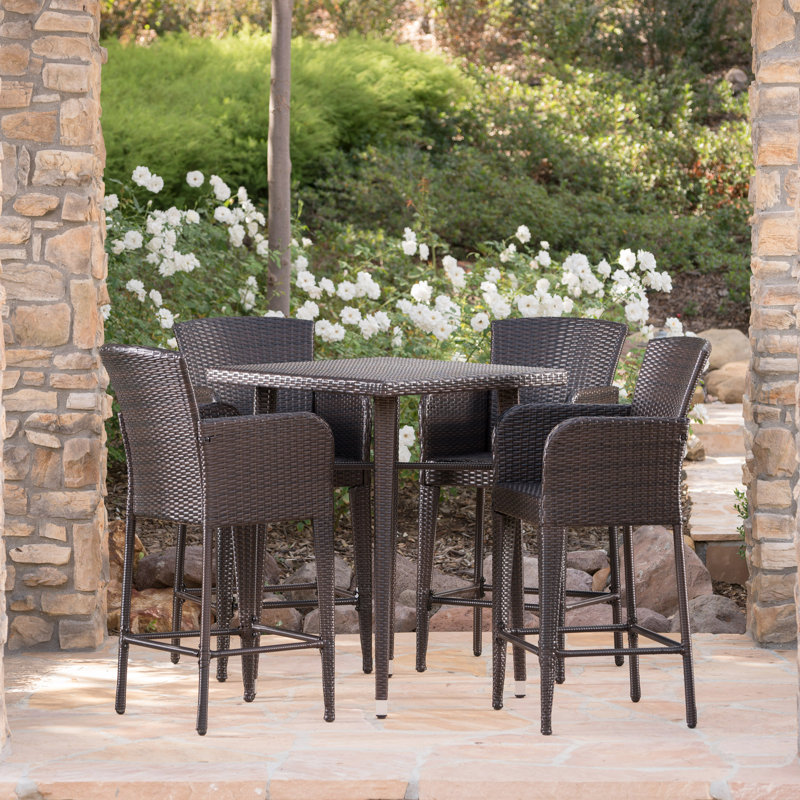 Sallee 4 - Person Wood Patio Dining Set with Square Table