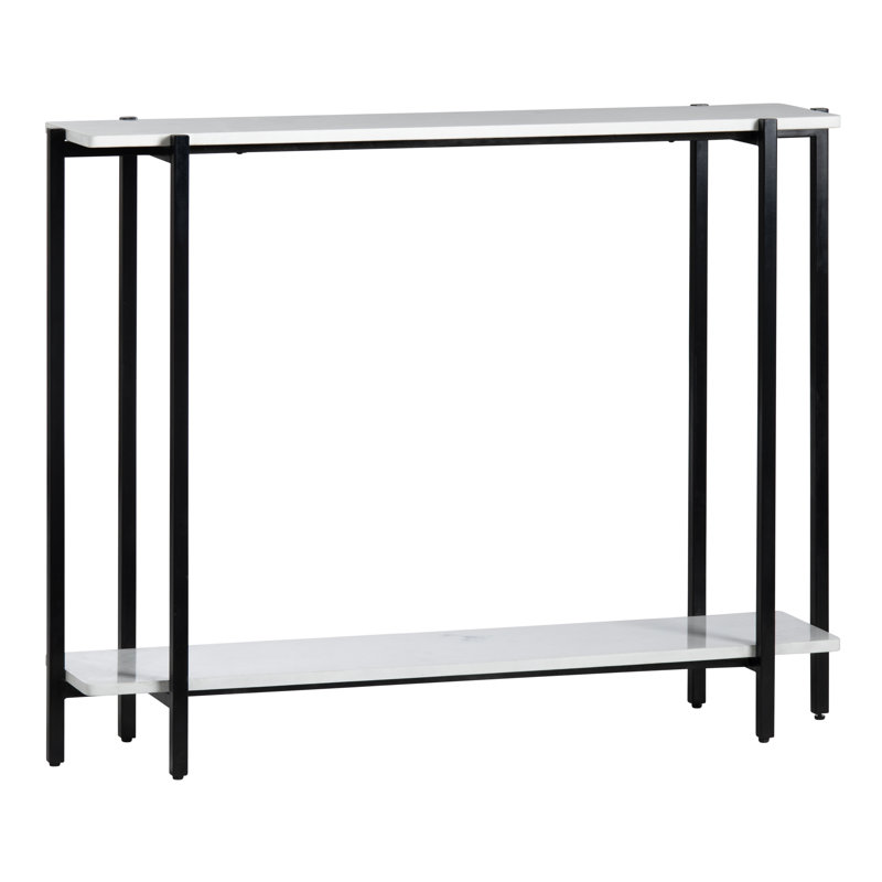 42 in. White Marble Accent_Console_Sofa Table