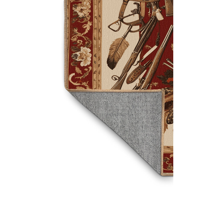 Tapis brun français lavable à la machine, Carré 7 pi