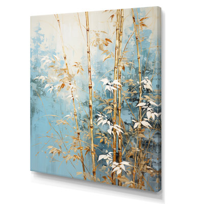 Or et bambou bleu I sur impression sur toile