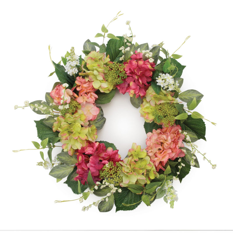 Couronne florale d'hortensia 22 pouces