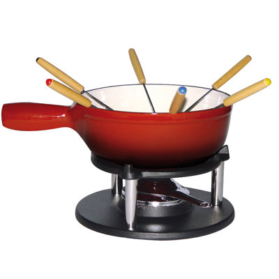 Fondue-Set aus Gusseisen