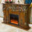 73.23"Brown Solid Wood Simulated Flame Electric Fireplace-482350950
