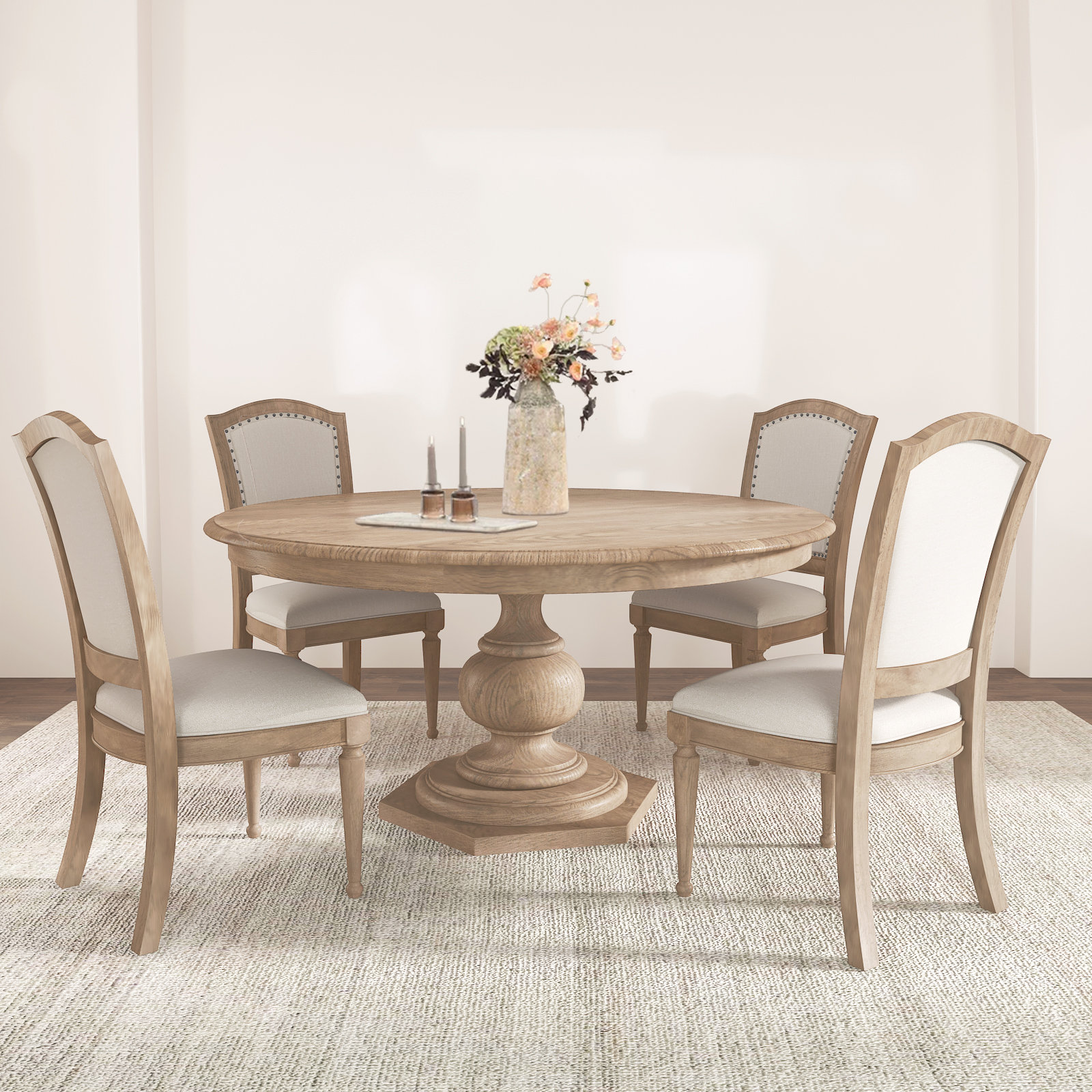 Moore 60'' Round Dining Table, Rustic Nature
