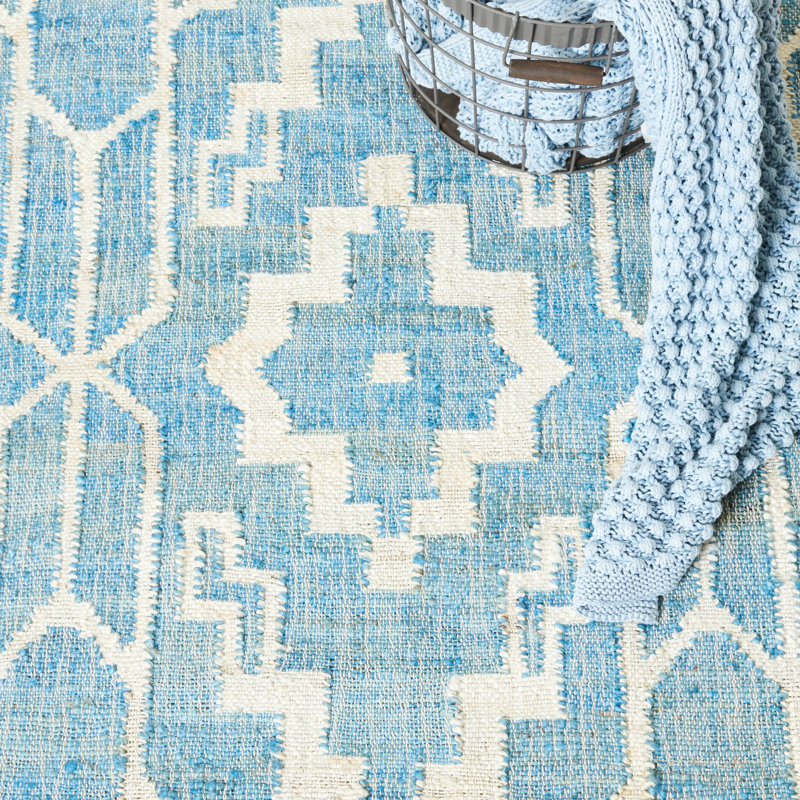 Natural Fiber Flat Weave Jute Southwestern Rug, Square 6'