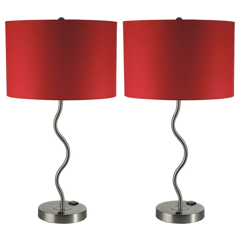 Metal Table Lamp, Red