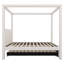 Lit plateforme simple à baldaquin avec lit gigogne et trois tiroirs de rangement, beige-1915535256