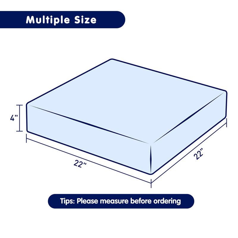 Coussin en mousse à haute densité DIY, H 4 po x l 22 po x P 22 po