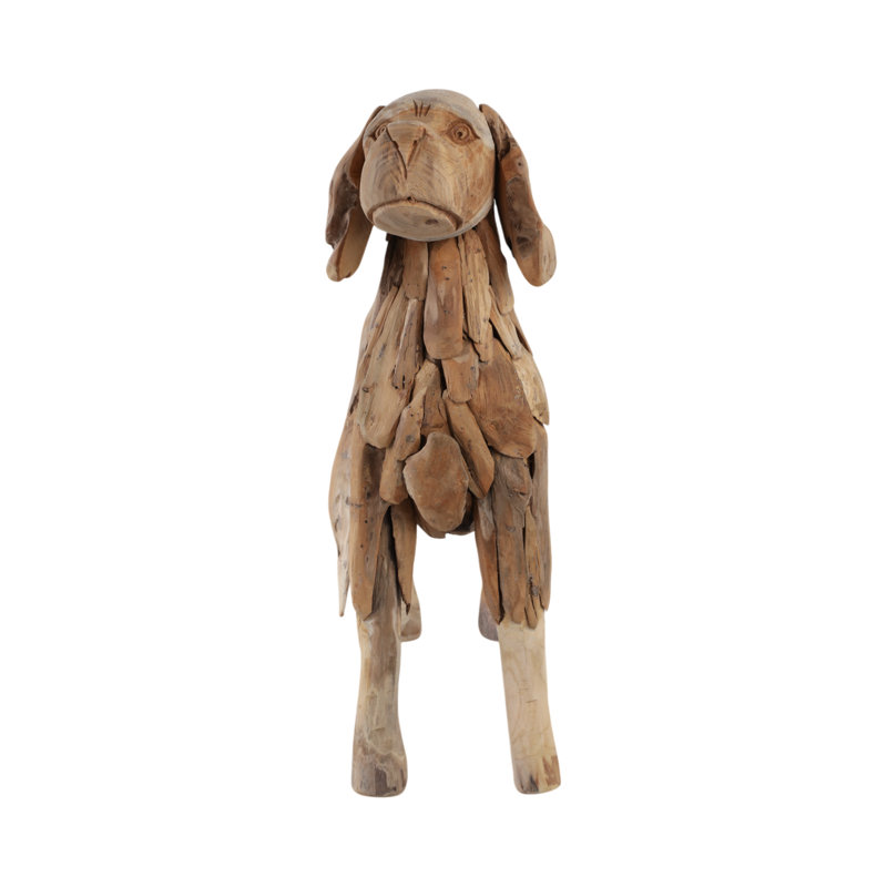 Sculpture chien Hound Beagle Driftwood 28 "pour la maison, brun