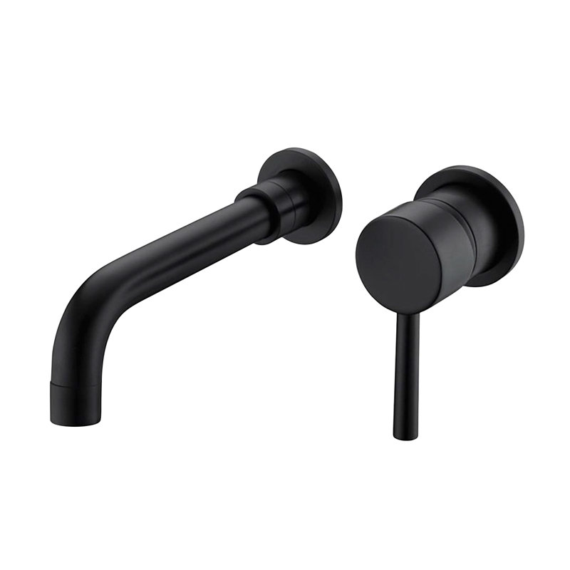 Wall Mounted Optional Single-handle Bathroom Faucet, Matte Black, Without Drain Assembly