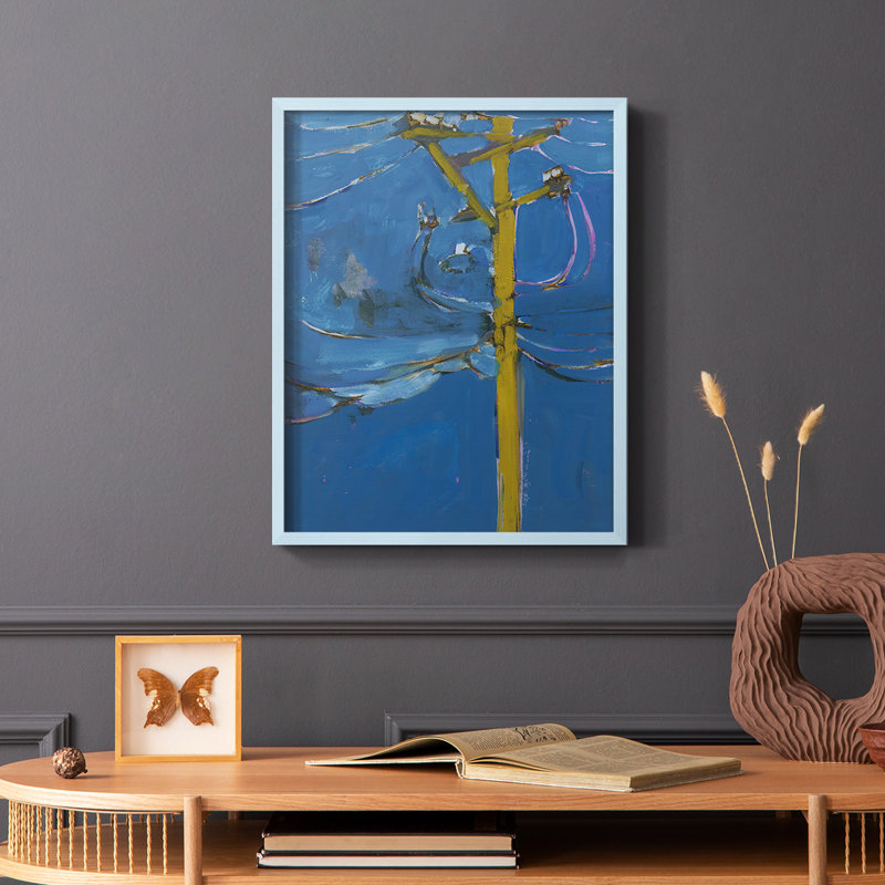 Wires IV, reproduction encadrée - bois massif, H 10 po x l 8 po, Bleu