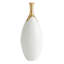 Dipped Golden Crackle/White Slender Vase-Lg
