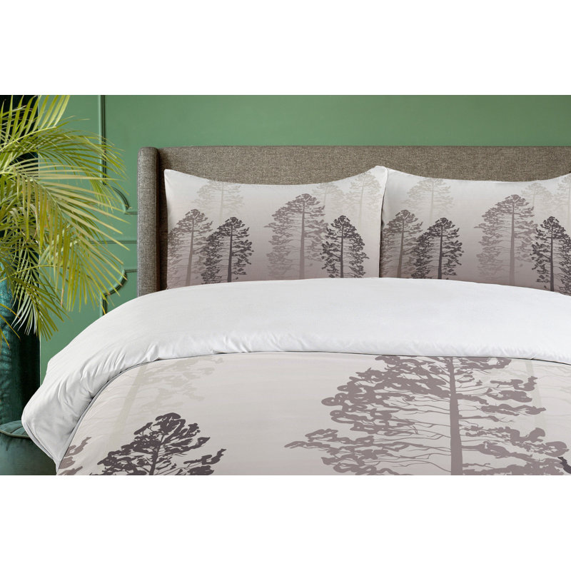 King Gray and Brown Microfiber Farmhouse Duvet Cover Set