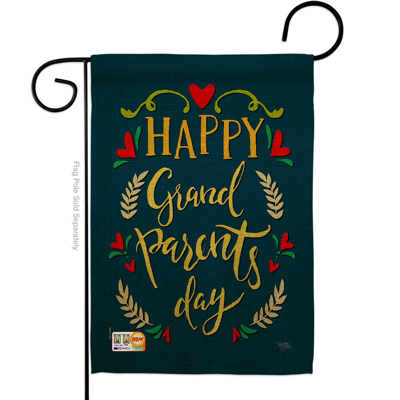 Drapeau de jardin en polyester 18,5 po x 13 po Pazug Grandparents Day