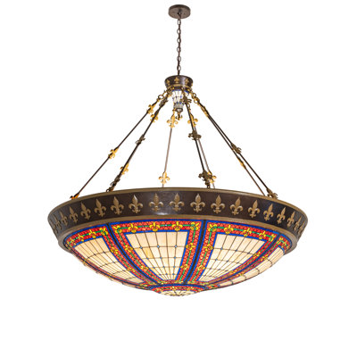 62" Wide Fleur-De-Lis Inverted Pendant