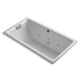 Tea-for-Two 66" x 36" Drop-In Whirlpool Bath with End Drain and Heater without Trim