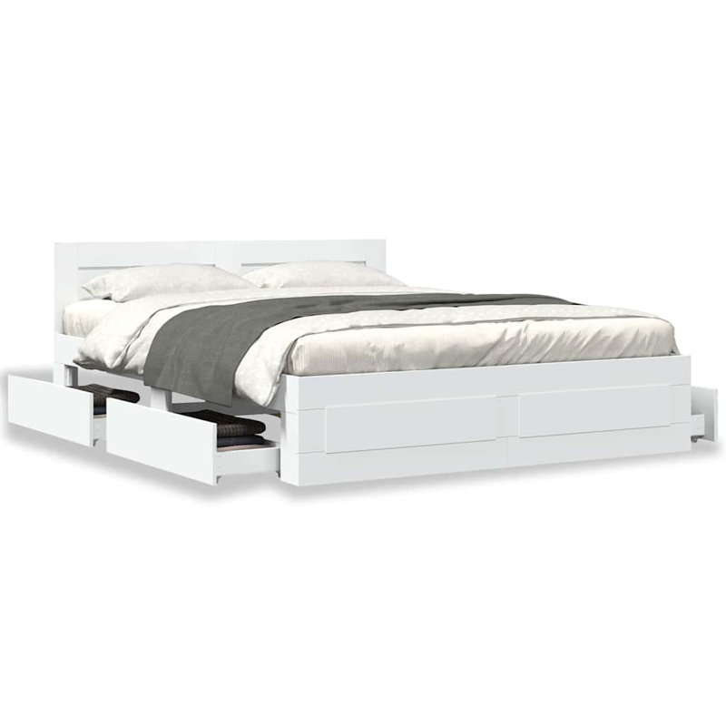 Bed Frame, Kingsize (5'), White