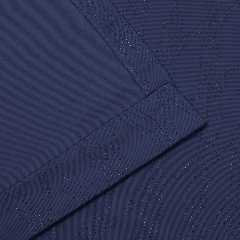 Vedder Modern Textured Waves Polyester Room Darkening Grommet Rod Pocket  Curtain Pair, Navy Blue, Grommet 42" W x 96" L