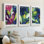 «Night Garden», exposition d'affiches sur toile tendue sur mesure - 3 pièces