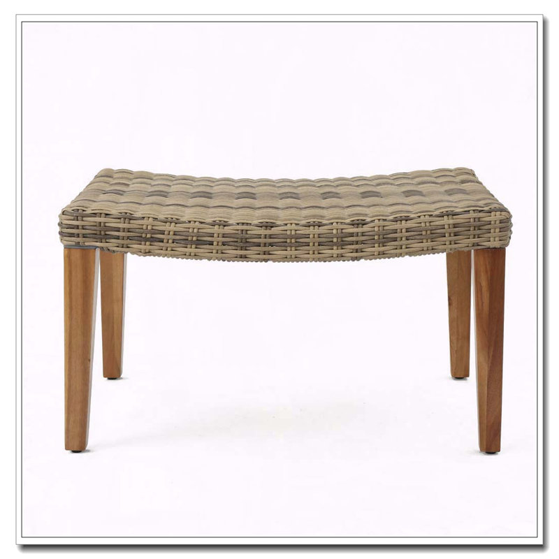 Repose-pieds en bois et osier Hampton
