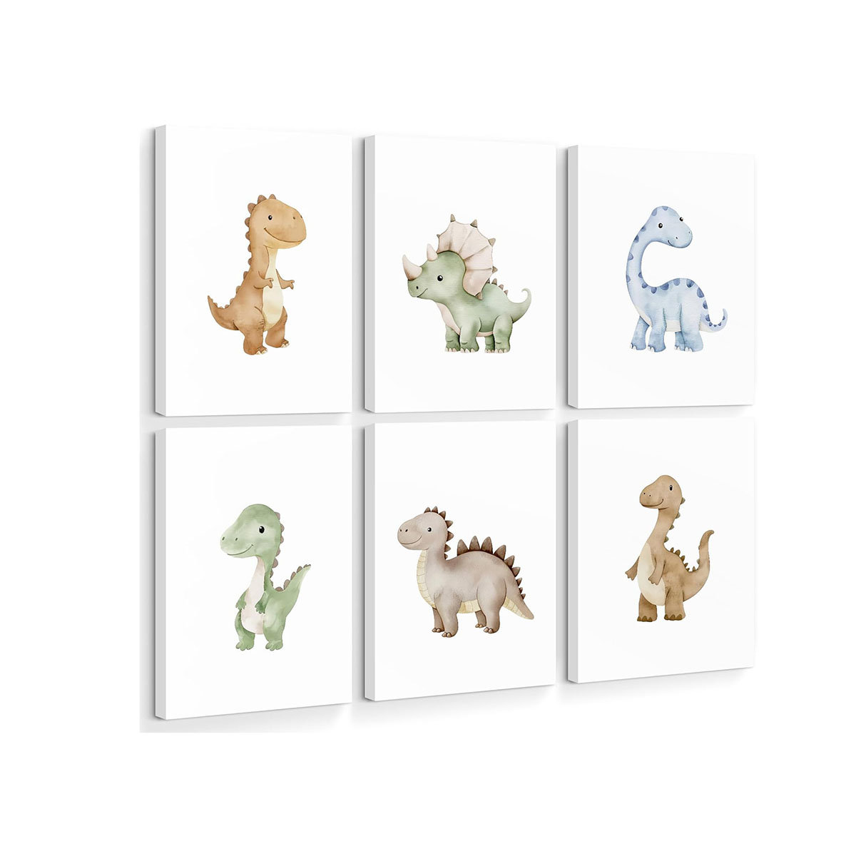 Lily Manor Dinosaur Nursery Wall Art Kids Canvas Poster Boys Room Wall ...