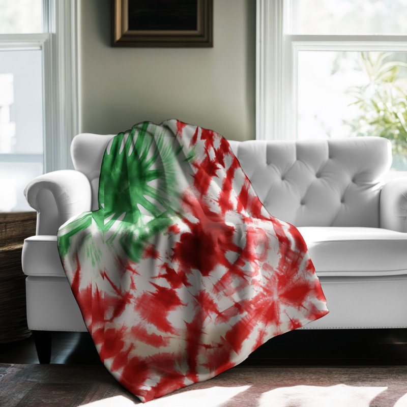 Holiday Spirals - 1 Piece Premium Sherpa Blanket, Queen