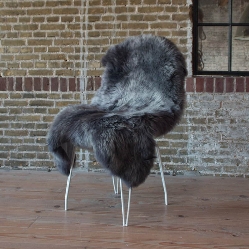 Alexxes Solid Colour Sheepskin Hand Woven 55cm X 95cm Area Rug