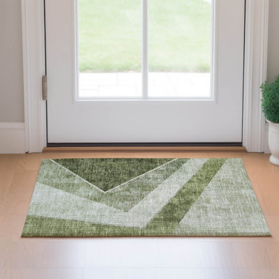 Premium Machine Washable Prisco Olive Rug