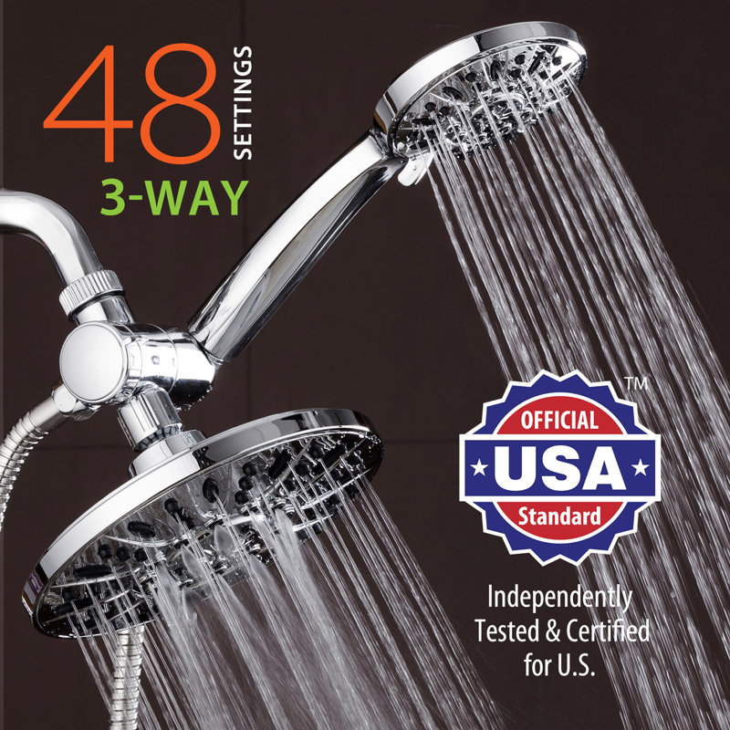 7" Premium High Pressure 3-Way Rainfall Combo, Chrome