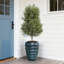 Jardinière en céramique Coastal, bleu sarcelle brillant avec motif texturé