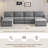 Chenille Modular Sectional Sofa,U Shaped Reversible Couch,Free Combination