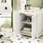 Meuble-lavabo de 30 po, lavabo en céramique, tiroir caché, rangement spacieux, charnière de porte, panneau de haute qualité, conception moderne avec style pastoral champêtre polyvalent, assemblage facile