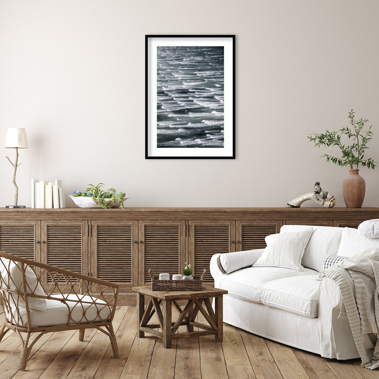Daisey "Infinite Waves 02" Print, Black Framed, 41" H x 30" W